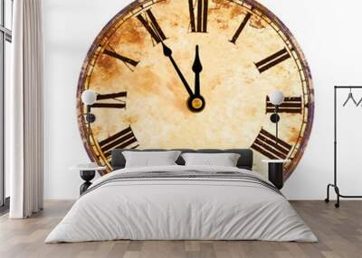 five to twelve, time on vintage clock Wall mural