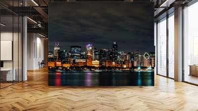 Night Chicago Skyline Wall mural