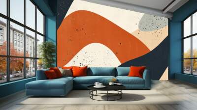 Abstract design in Scandinavian style with clean lines and natural colors, creating a serene and stylish background. Wall mural