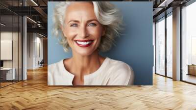 portrait of happy and laughing middle aged pretty woman Wall mural