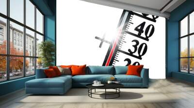 Thermometer zeigt große Hitze und hohe Temperatur Wall mural