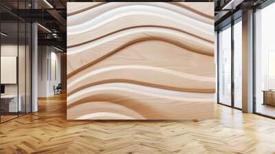 Wood artwork background – abstract wood texture with wave design forming a stylish harmonic background Wall mural