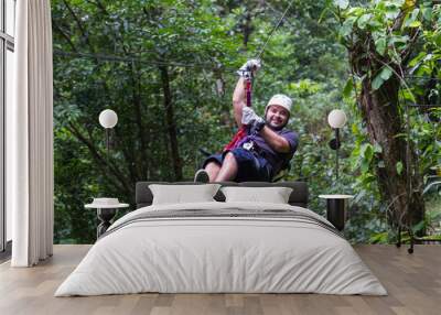 zip line canopy tours in costa rica Wall mural