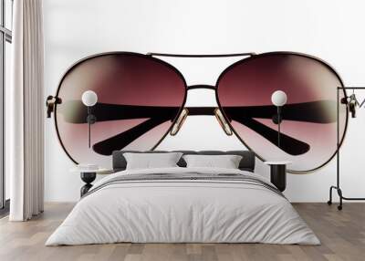 Aviator sunglasses close-up isolated on white Wall mural