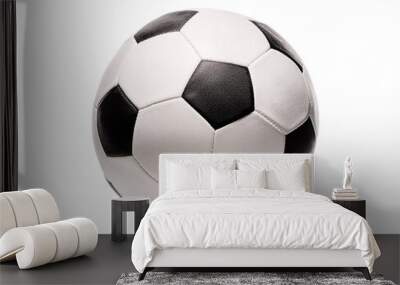 Soccer football ball isolated cutout on transparent background, 3d illustration. Wall mural