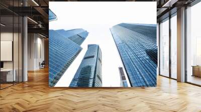 A panorama of skyscrapers on a white background Wall mural