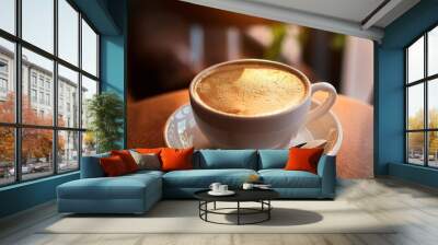 cup of coffee on the table Wall mural