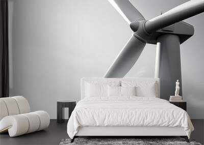 A wind turbine is shown in a black and white photo Wall mural