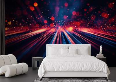 Laser beams in holography, showcasing the creation of D images and virtual environments with precise light manipulation Wall mural