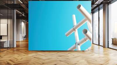 Wind turbines under construction, detailed mechanical structure, 3D illustration Wall mural