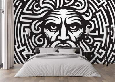 Editable ancient god illustration Wall mural