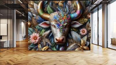 sparkling and flashy luxury animal festival mask
 Wall mural