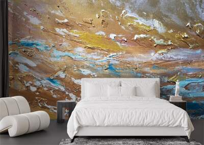 Abstract  texture in warm yellow and gold light Wall mural