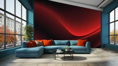 Abstract red wave background Wall mural