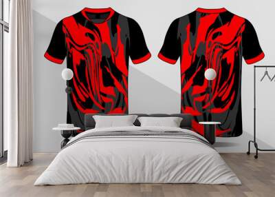 Gaming t shirt vector esport t shirt template uniform front and back view Wall mural