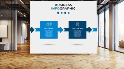 Business Infographic design template Vector with icons and 4 options or steps. Can be used for process diagram, presentations, workflow layout, banner, flow chart, info graph Wall mural