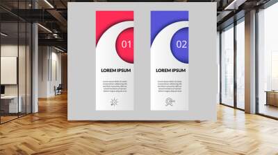 Minimal Business Infographics template. Timeline with 2 steps, options and marketing icons . Wall mural