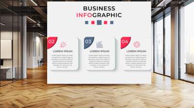 Vector Infographic design business template with icons and 5 options or steps. Can be used for process diagram, presentations, workflow layout, banner, flow chart, info graph Wall mural