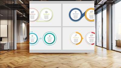 Vector Infographics set with 3 options or steps. Business concept. Can be used for presentations banner, workflow layout, process diagram, flow chart, info graph Wall mural