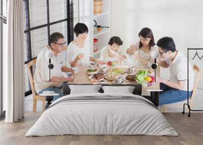 Asian Chinese family dinner Wall mural