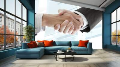 Busines people handshake Wall mural