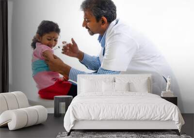 asian doctor with a young girl Wall mural