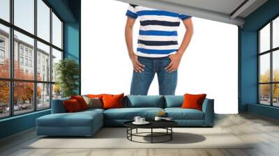 casual india male in white background full body Wall mural