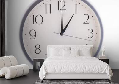 isolated white clock at 1 Wall mural