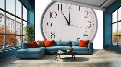 isolated white clock at eleven Wall mural