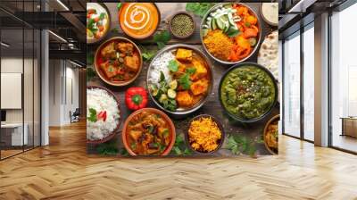 indian traditional food by generative ai Wall mural