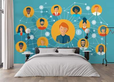 Business online cloud network ,vector illustration style design Wall mural