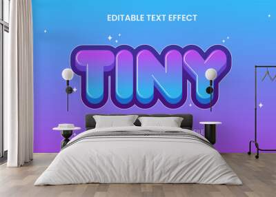 editable text effect with cute tiny style Wall mural