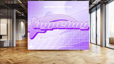 editable text effect with hype boy 3d y2k retro style Wall mural