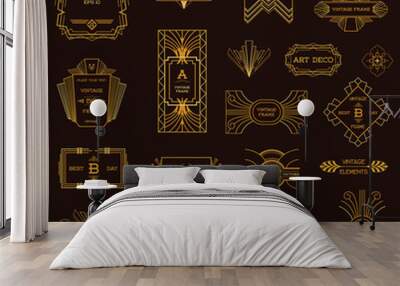 art deco vintage frames and design elements - in vector Wall mural