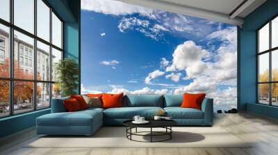 White clouds flowing  and blue sky Wall mural