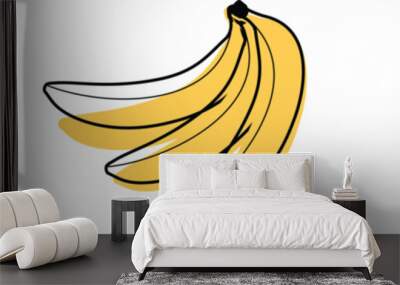 Banana watercolor style vector Wall mural