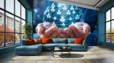 Our hands wield unparalleled influence over the intricate web of global business networks, shaping economies, forging alliances, and steering the course of commerce with each decision made. Wall mural