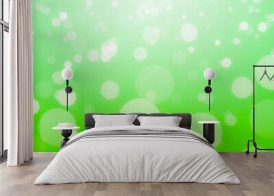 Blurred green abstract bokeh and sunshine for background Wall mural