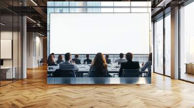 The room is filled with people in suits and ties Wall mural