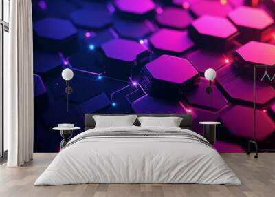 abstract background with hexagons Wall mural