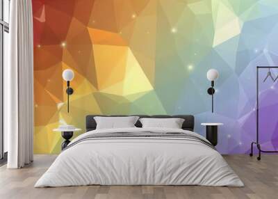 Abstract colorful polygon background and wallpaper futuristic Wall mural