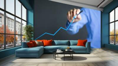 Businessman plan the growth. Investment with financial chart, Growth concept.. Wall mural