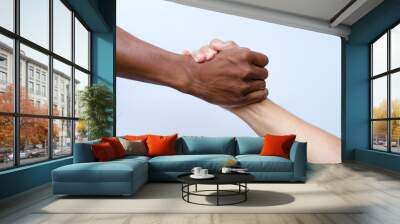 helping hands, rescue gesture. clipping path. Wall mural