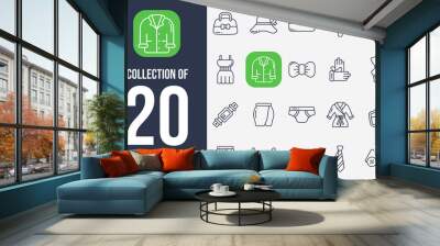 Collection of 20 Fashion Icons Wall mural