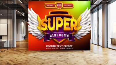 Super kingdoms emblem with editable text effect Wall mural