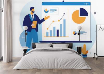  market analysis economy financial statistic  illustration Wall mural