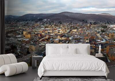 Aerial View of Bradford Pennsylvania in Winter Wall mural