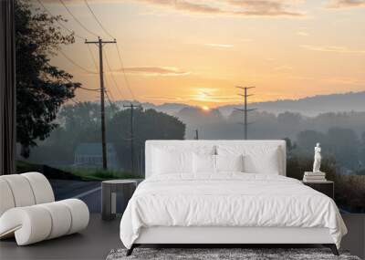 Sunrise over the Street Wall mural