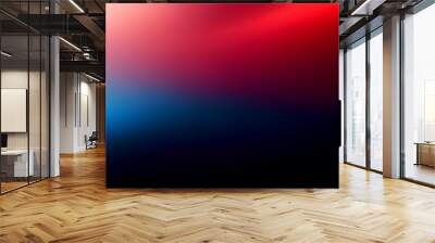 Abstract red and blue gradient geometric diagonal layer on black background. abstract red and black are light pattern with the gradient is the with floor wall metal texture.  fashion pop art gradient  Wall mural