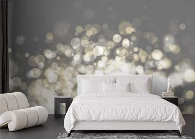 Bokeh Abstract shiny light and glitter with de focused. Glitter light background, Gold, White, Blue bokeh glitter sparkle background. Bokeh light effect creative background. Wall mural